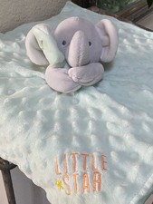 Carter's Child of Mine Elephant Lovey Security Blanket Rattle Green Little Star