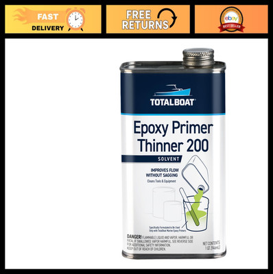 Marine Epoxy Primer Thinner 200 - Quart Clear Solvent for Boat Repair & Coating