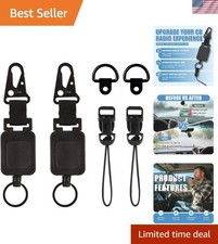 2 Pk Heavy Duty CB Radio Microphone Retractable Holder 24" Stainless Steel Cord