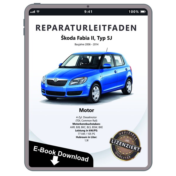 Skoda Fabia 5J 2006-2014 4-Zyl. Dieselmotor TDI 105 PS Reparaturleitfaden Ebook-image