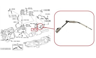 JPL TOYOTA HILUX MK8 2.4TD Abgassensor NO 4 15+ Temperatur Sensor T4421
