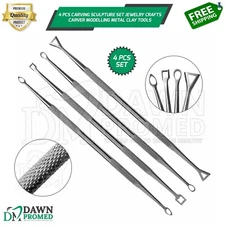 4 Pcs Carving Sculpture Set Jewelry Crafts Carver Modelling Metal Clay Tools