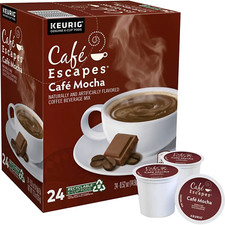 Cafe Escapes Single-Serve Coffee K-Cup Pods, Cafe Mocha, Carton of 24