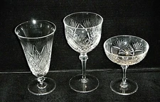 Gorgeous Vintage JOSAIR Marquise Clear Cut Crystal Stemware - 3 Sizes Available