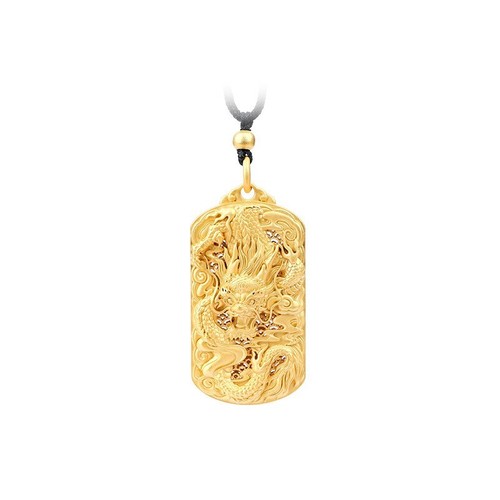 New Majestic Gold-Plated Dragon Pendant - Traditional Chinese Inspired Necklace - Picture 2 of 4