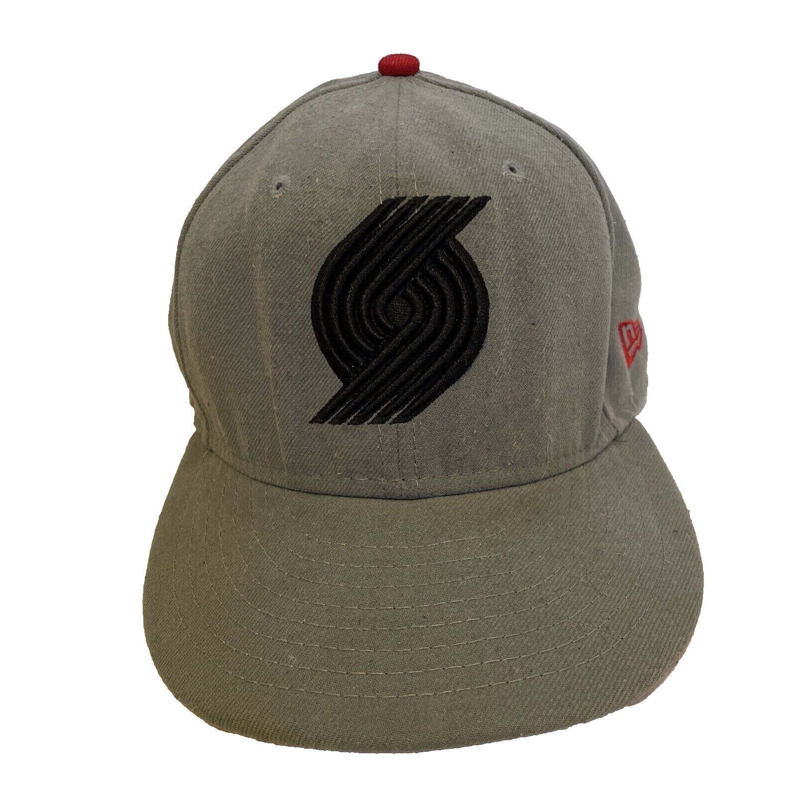 New Era Portland Trail Blazers 59Fifty Hat Cap 7 3/8 Fitted Grey Black Logo Gray