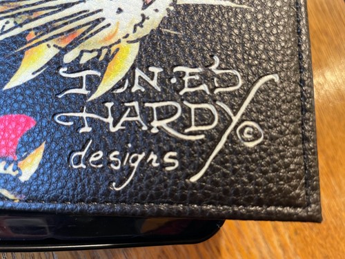 ED HARDY Tiger Tattoo Bifold Pebble Grain Wallet, NIB - black, multi - Picture 8 of 8