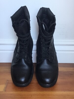 CACC CA Cadet Corps Black Leather Combat Tactical Leather Boots ROTC Shoes Sz 8
