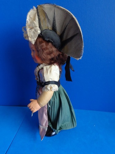 VINTAGE 10" COMPOSITION SWISS DOLL - Picture 3 of 7