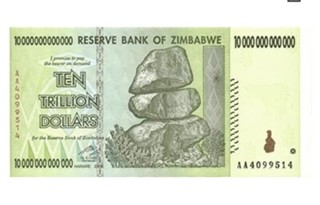 ZIMBABWE 10 TRILLION DOLLARS 2008 AA P 88 Unc Condition [TRILLION 50 100]