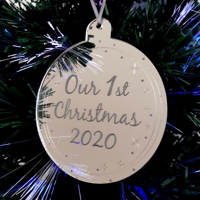Spielerei '' Unser 1st Weihnachten & Jahr '' Graviert Christbaumschmuck