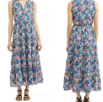 Textile By Elizabeth & James Floral Ruffled Cottagecore Maxi Dress Size XXL