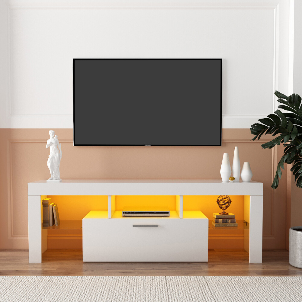 With Led Light, Remote Control, Glass Shelf, Modern Media Co