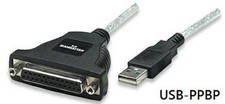 6' USB A Male to Parallel DB25 Female Cable, 337830 