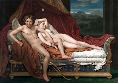 1618 - Cupid and Psyche by Jacques Louis David - Giclée Fine Art Print