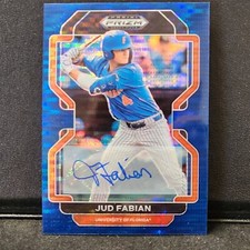 Jud Fabian 2022 Prizm Draft Picks Blue Pulsar Auto 7/9 - Orioles