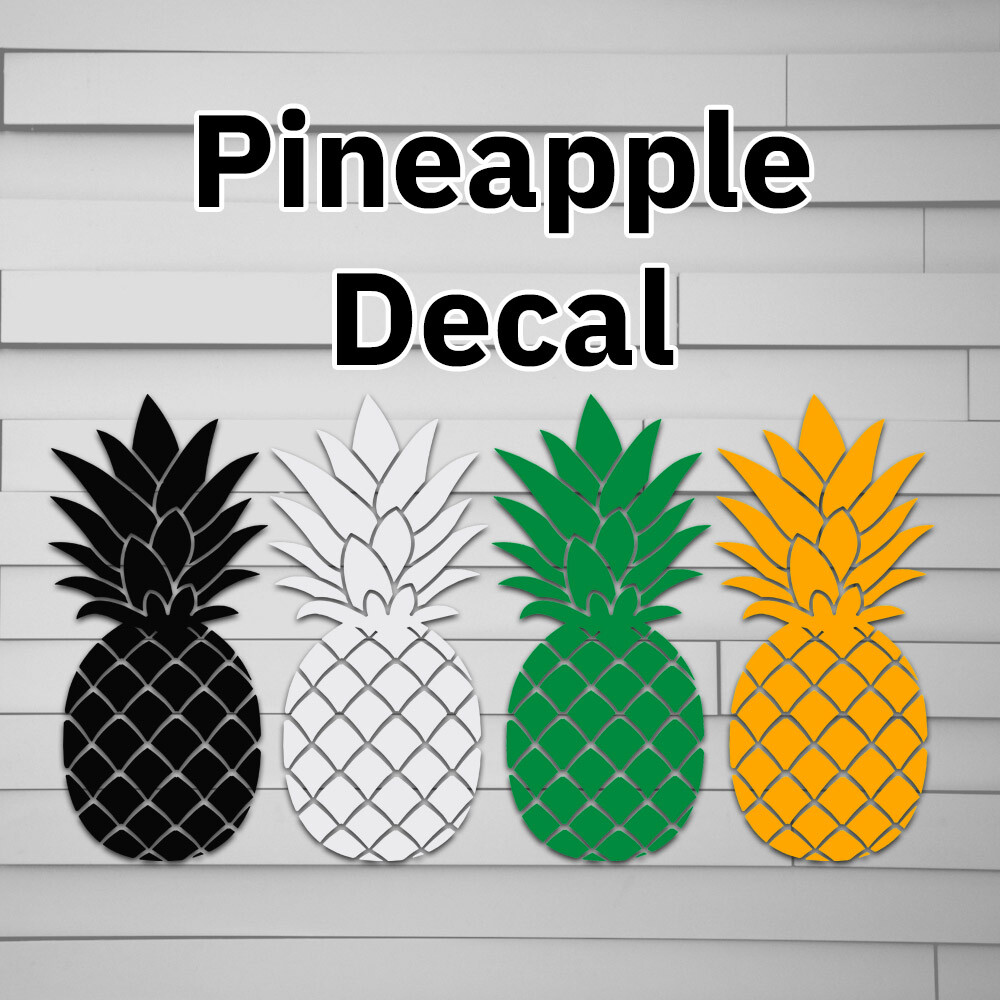Pineapple Decal, sticker, beach, summer, surfing, hawaii, Ca