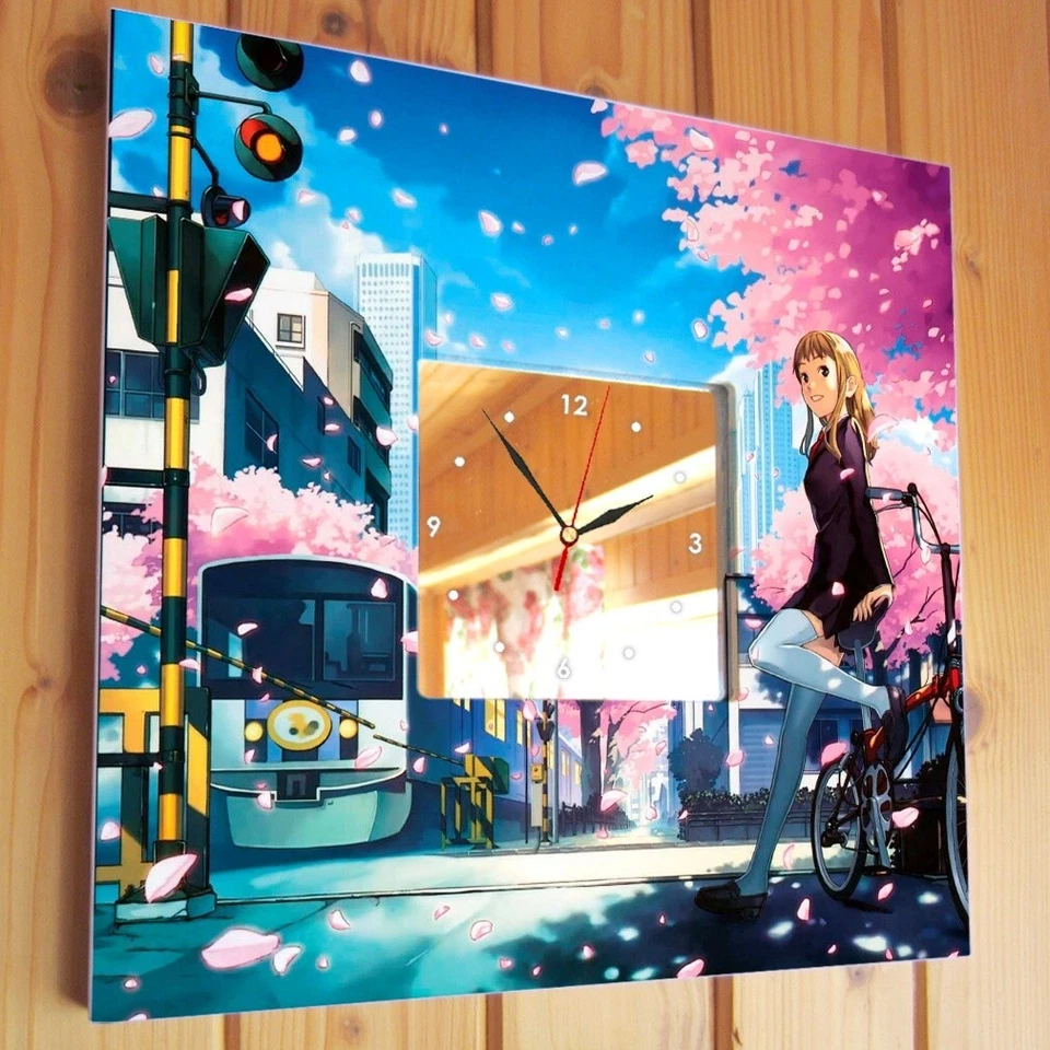 Reloj Arte Anime Espejo Japón Dibujos Animados Abanico Adolescente Habitación Decoración Diseño Regalo Manga Niña Foto 2 de 4