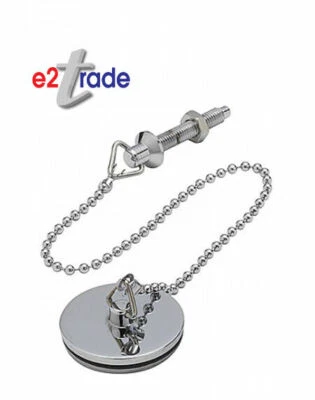 Chrome Bathroom Basin Plug 38mm & 12" Chain Heavy Duty Brass
