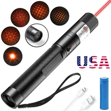 Red Laser Pointer Pen 9900Mile Light Visible Lazer Torch USB Rechargeable