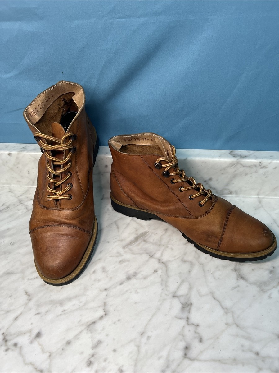 Vintage FAYVA Leather Boots Mens US 10 Shoe Brown made in  display picture 1