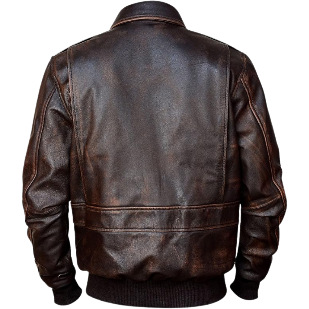 Mens A2 WWII Air Force Flight Pilot Aviatot Bomber Leather Jacket