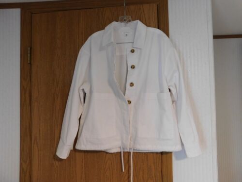 Daily Thread Women's M Button Up Jacket Drawstring Waist White - Picture 1 of 4
