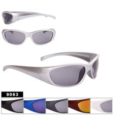 Mens Sport Plastic Fashion Style 9063 UV400 Sunglasses with Smoke Lens