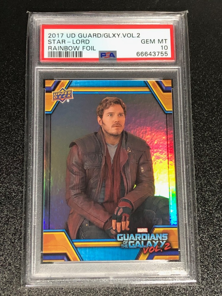 2017 Marvel UD Guardians Star-Lord Rainbow Foil PSA 10 Pop 1 Gem Mint
