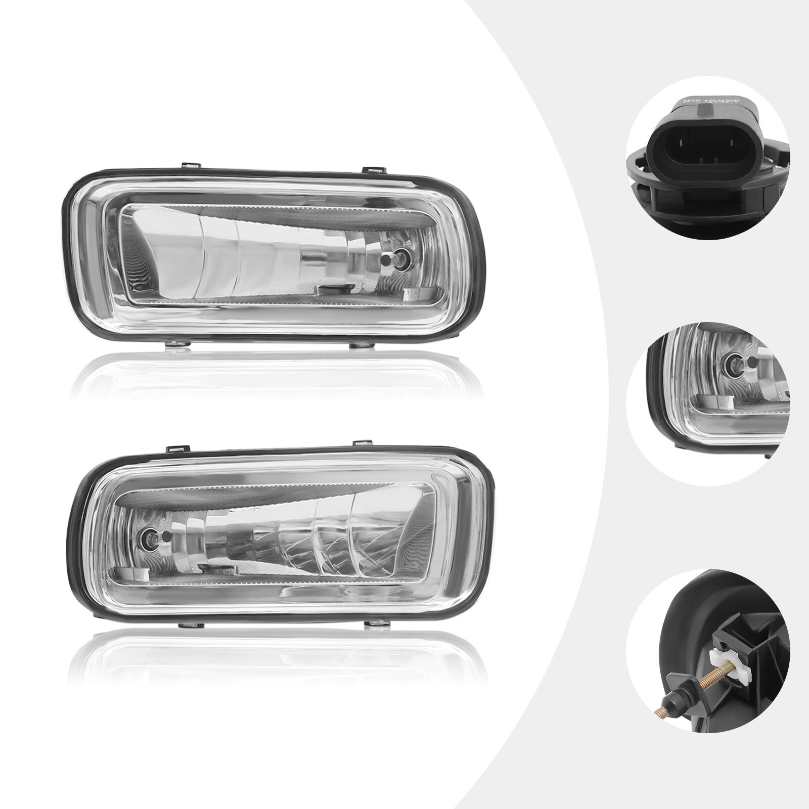 Pair Fog Lights For 2004 2005 2006 Ford F-150 Front w/ Mounting Bracket Lamps