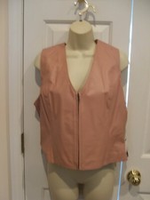 NWT Wilson Leather Maxima Womens MAUVE Zip Front Motorcycle Vest LARGE
