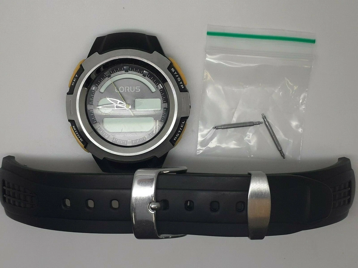 LORUS Digital Black Resin Strap Watch Model number Z012 X001 spares repairs