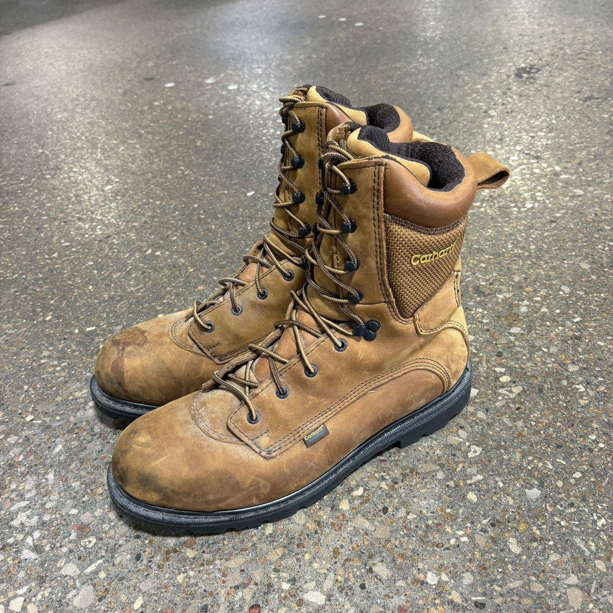 NEW CARHARTT MENS BROWN LEATHER WORK BOOTS SIZE 8.5 Carhartt Men main image 2