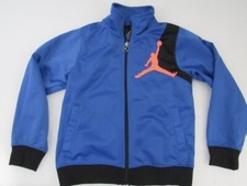 Jordan Blue Full-Zip Side Pockets Athletic Jacket Youth Boys Size M 5-6