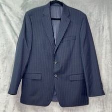 Lauren Ralph Lauren Wool Blazer Sport Jacket Men Vented Lined Navy Striped 42R