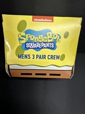 Bioworld SpongeBob SquarePants Mens 3 Pair Crew Socks Size 10-13 Shoe Size 8-12
