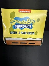 Bioworld SpongeBob SquarePants Mens 3 Pair Crew Socks Size 10-13  Shoe Size 8-12