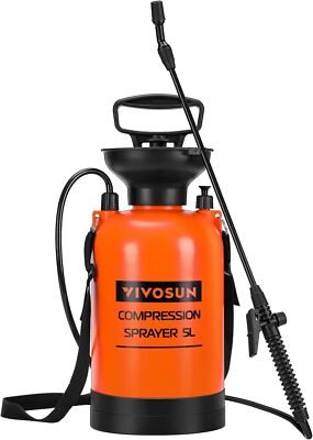 VIVOSUN 1.3Gallon Lawn and Garden Pump Pressure Sprayer with Pressure Relief Red