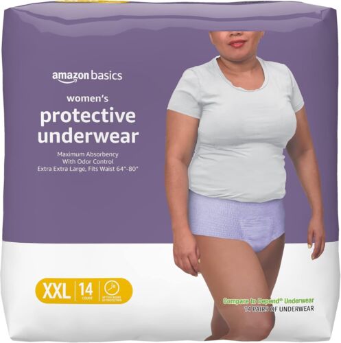 Amazon Basics Women’s Protective Underwear XXL 14 Count
