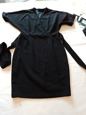 Ladies Dress Boohoo 8 V Neck Short Sleeve Pencil Black 18389