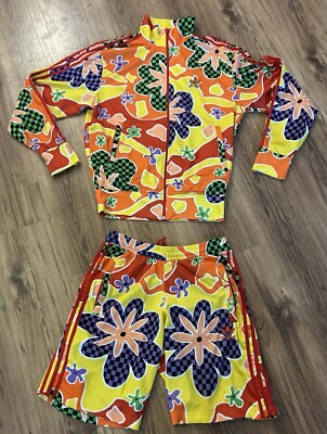 Adidas x Jeremy Scott Psychedelic Floral Shellsuit Jacket & Shorts