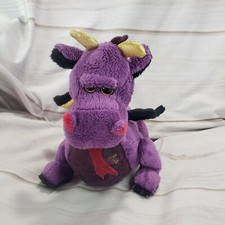 Webkinz Emperor Dragon Plush Stuffed Toy Purple Black HM178 No Code Ganz 8 Inch