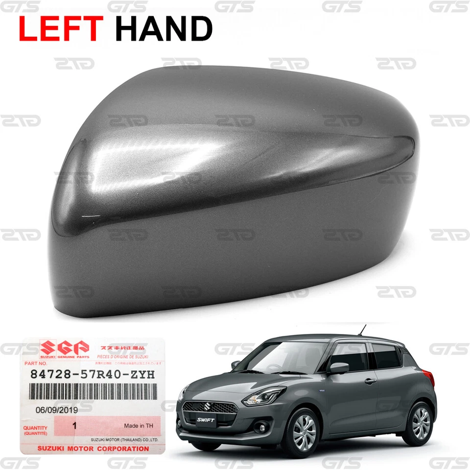 Lh Grey Mirror Wing Cover Fits Suzuki Swift Hatchback GA GL No top 2018 2021 - Image 3 of 4