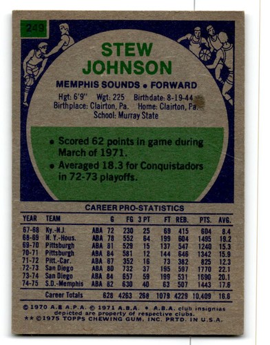 1975-76 Topps Basketball Poor to Good You Choose, Complete Your Set #1-330 - Bild 353 von 459
