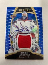 Henrik Lundqvist 2019-2020 Upper Deck Allure Blue Line Auto Jersey  Card #03/25