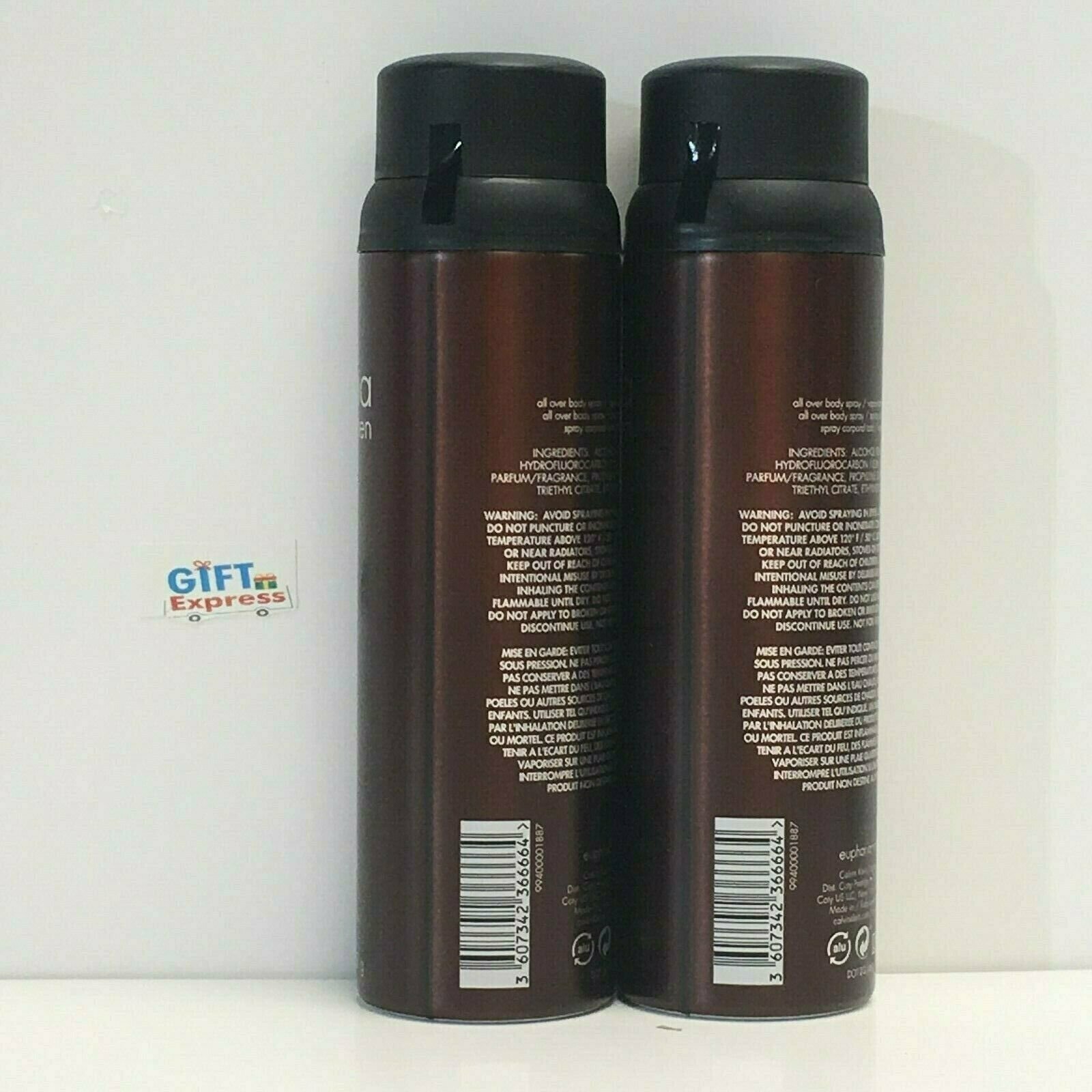2 PACK-Calvin Klein Euphoria Men All Over Body Spray 5.4oz / 152g New 2 Piece
