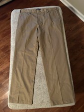 IZOD Classic Chino Flat Front 38x34 Kahki Pants Wrinkle Free NWT