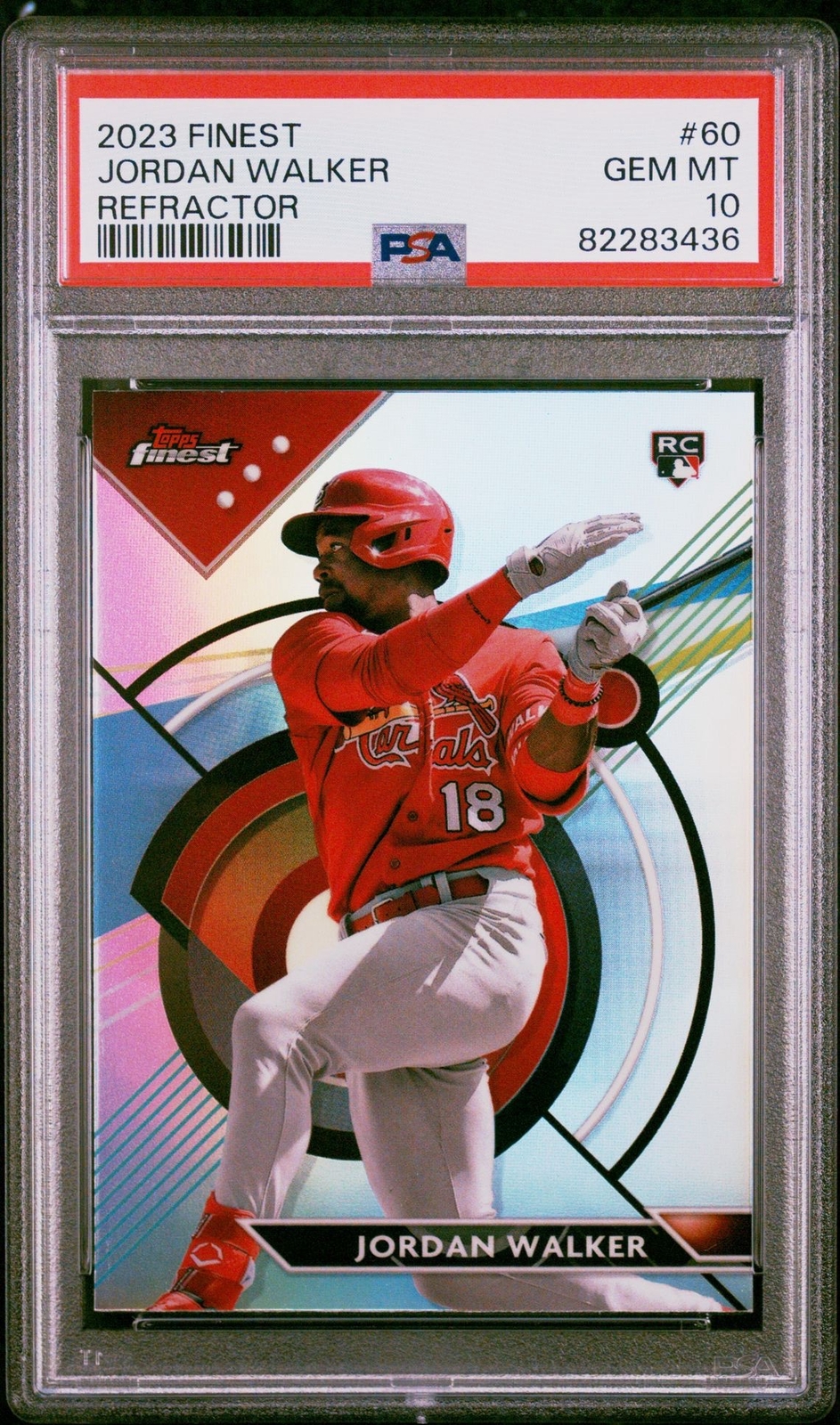 2023 Finest #60 Jordan Walker Rookie RC Refractor PSA 10 Cardinals