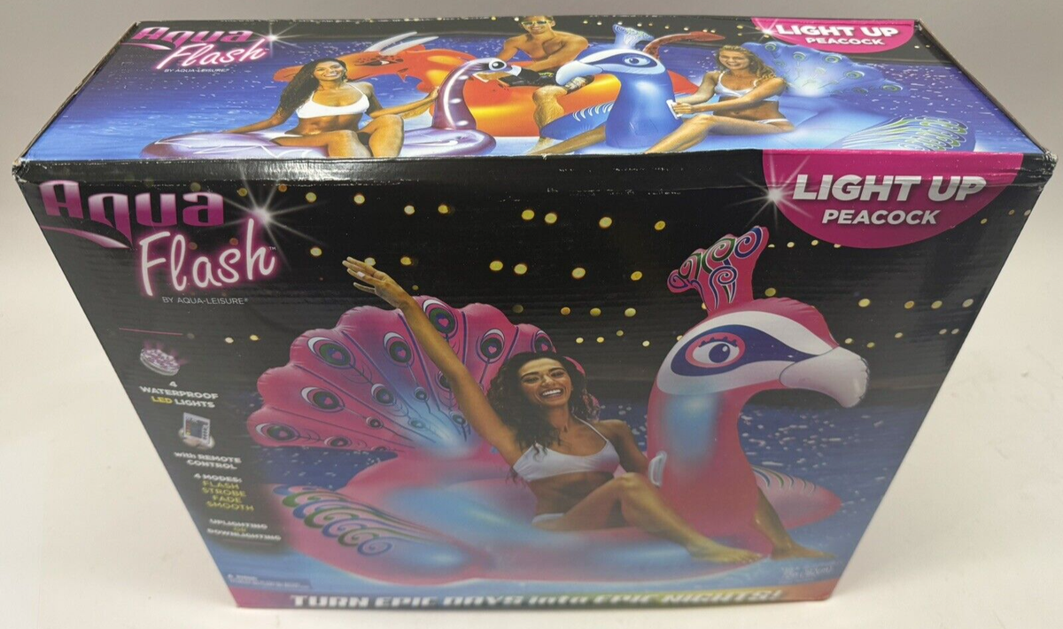 GIANT FOOT PEACOCK Inflatable POOL Float Raft Remote Control LED