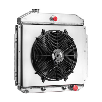 4Row Radiator Shroud Fan fit 57-1960 59 Ford F-100 Chevy Configuration 4.8L V8.